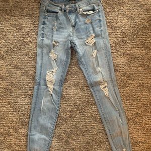Low Rise Ripped Jeans